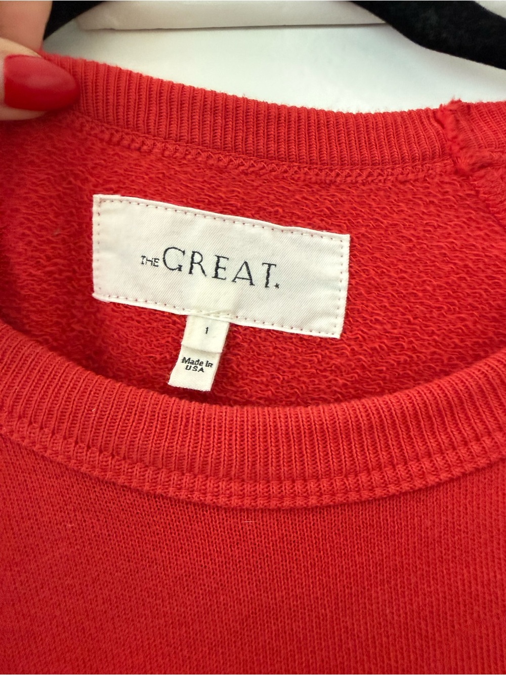 THE GREAT. Red Crewneck College Sweatshirt - Women - Picture 2 of 3
